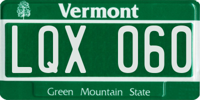 VT license plate LQX060