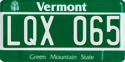 VT license plate LQX065