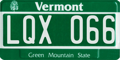 VT license plate LQX066