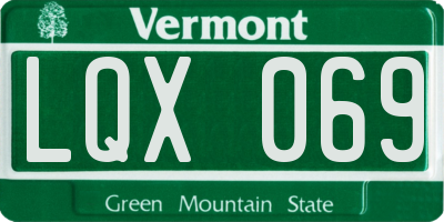 VT license plate LQX069