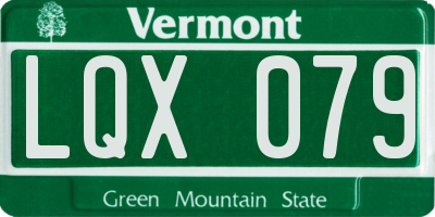 VT license plate LQX079