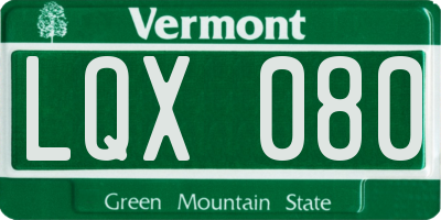 VT license plate LQX080