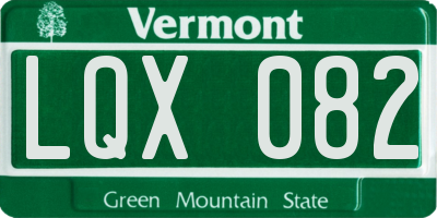 VT license plate LQX082