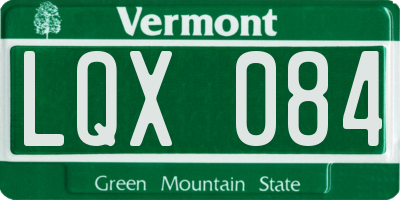 VT license plate LQX084