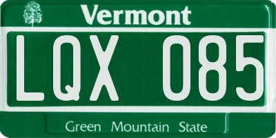 VT license plate LQX085
