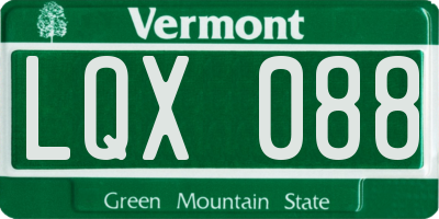 VT license plate LQX088