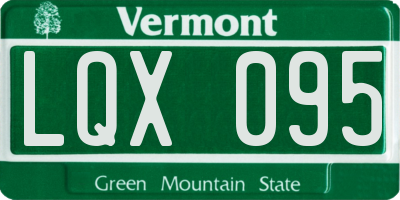 VT license plate LQX095