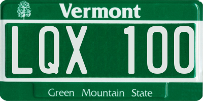 VT license plate LQX100