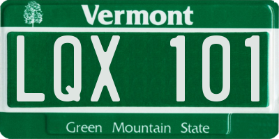 VT license plate LQX101