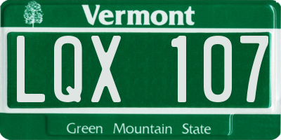 VT license plate LQX107