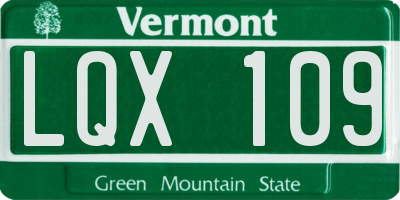 VT license plate LQX109