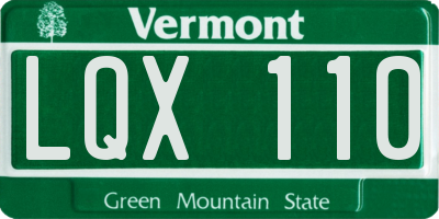 VT license plate LQX110