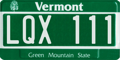 VT license plate LQX111