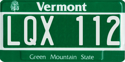 VT license plate LQX112