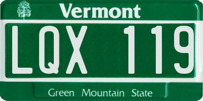 VT license plate LQX119