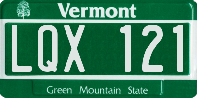 VT license plate LQX121