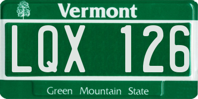 VT license plate LQX126