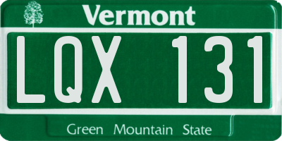 VT license plate LQX131