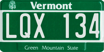 VT license plate LQX134