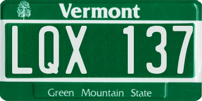 VT license plate LQX137