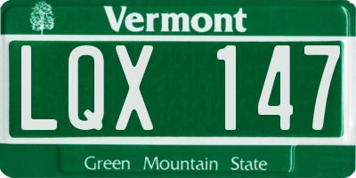 VT license plate LQX147