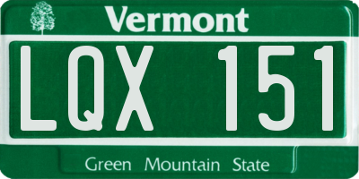 VT license plate LQX151