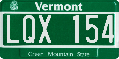 VT license plate LQX154