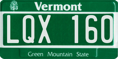 VT license plate LQX160