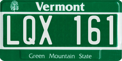 VT license plate LQX161