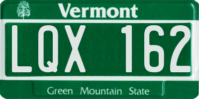 VT license plate LQX162