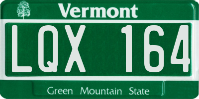 VT license plate LQX164