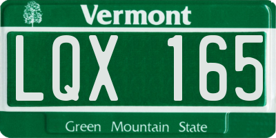 VT license plate LQX165