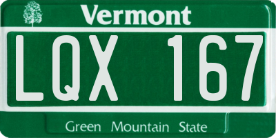 VT license plate LQX167