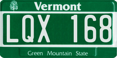 VT license plate LQX168