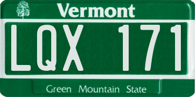 VT license plate LQX171