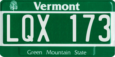 VT license plate LQX173