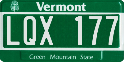 VT license plate LQX177