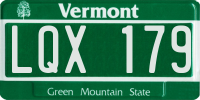 VT license plate LQX179