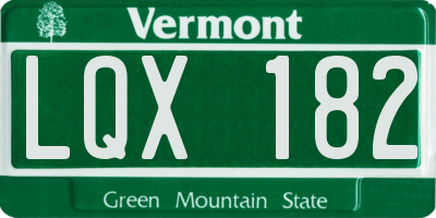 VT license plate LQX182