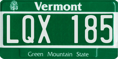 VT license plate LQX185