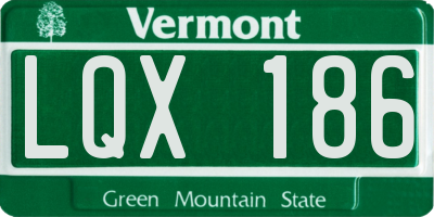 VT license plate LQX186