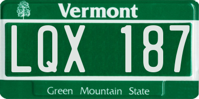 VT license plate LQX187