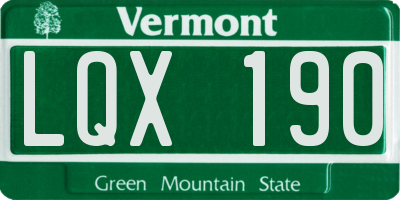 VT license plate LQX190