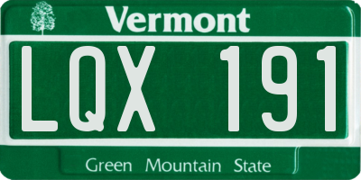 VT license plate LQX191