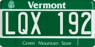 VT license plate LQX192