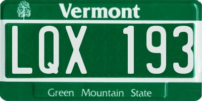 VT license plate LQX193