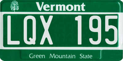 VT license plate LQX195