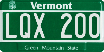 VT license plate LQX200