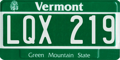 VT license plate LQX219