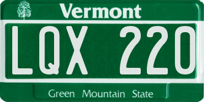 VT license plate LQX220